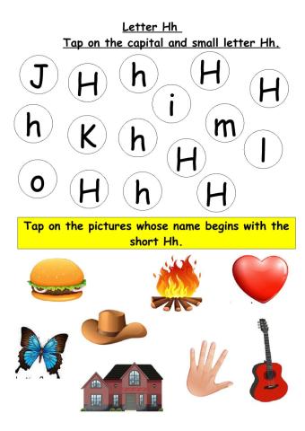 Tap on the capital and small letter Hh