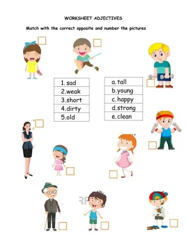 Worksheet Adjectives