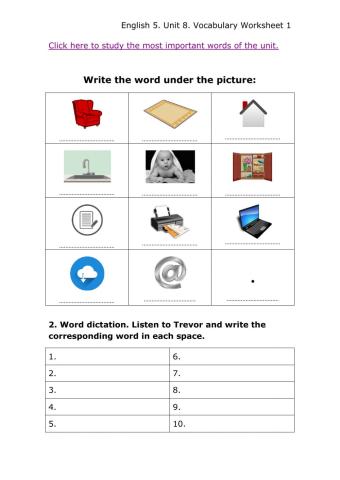 E5-U8-Vocabulary. House. Technology.