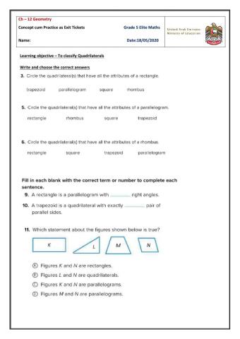 Classifying Quadrilaterals