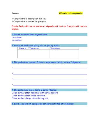 Listening comprehension