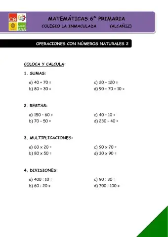 Operaciones con números naturales