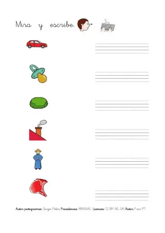 Escribir palabras con ch.