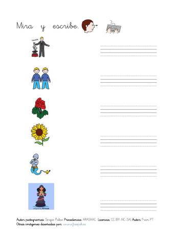 Escribir palabras con ge-gi.