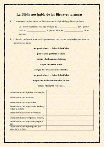 La Biblia nos habla de las Bienaventuranzas 5º