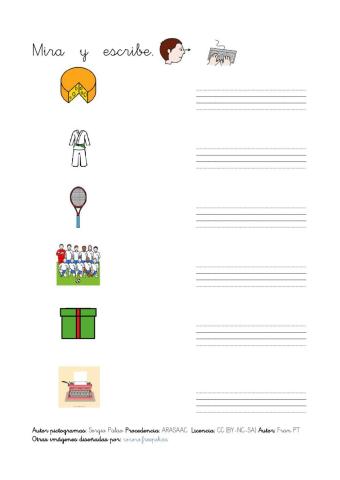 Escribir palabras con q.