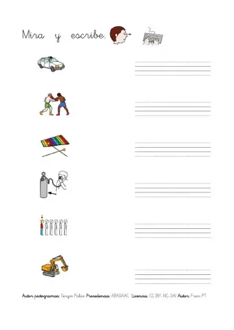 Escribir palabras con x.