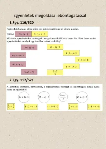 Egyenletek lebontogatással