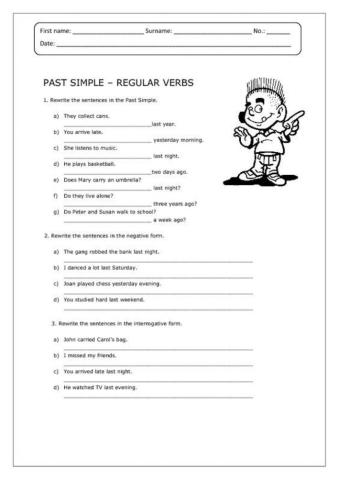 Regular verbs