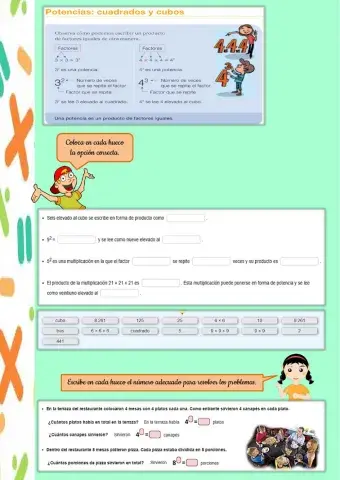 Potencias: cuadrados y cubos