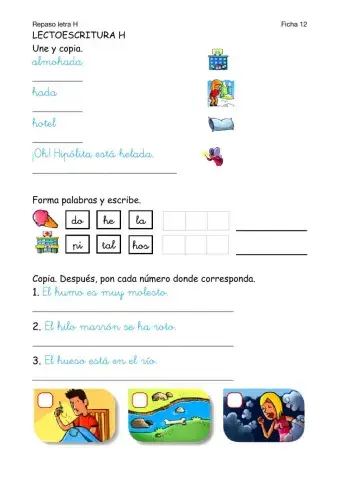 Lectoescritura-Ficha 12-Repaso H