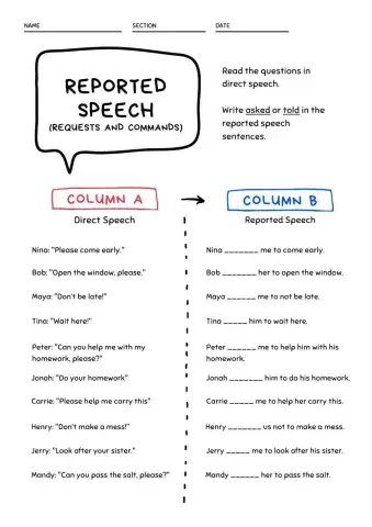 Reported Speech REQUESTS AND COMMANDS