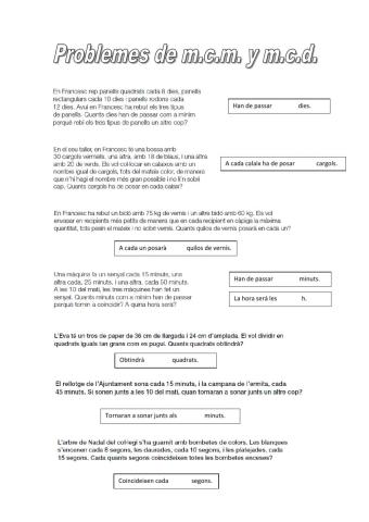 Problemes múltiples i divisors
