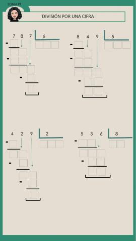Divisiones por 1 cifra con resta