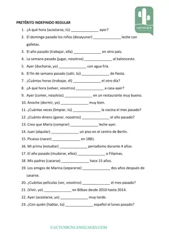 Preterito Indefinido