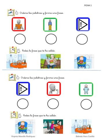 conciencia lexica ordenar 3 palabras