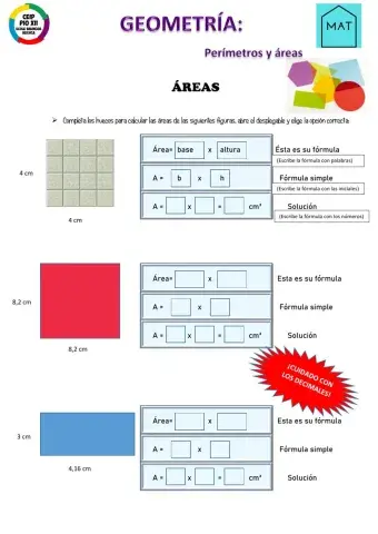 Área poligonos sencillos ejerc. 1