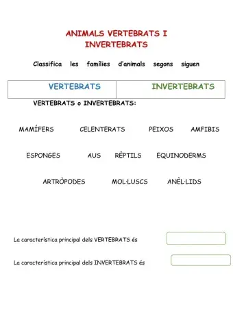 Vertebrats i invertebrats