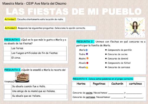 Comprensión oral Las fiestas de mi pueblo