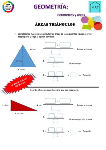 Área poligonos sencillos ejerc. 2, triángulo