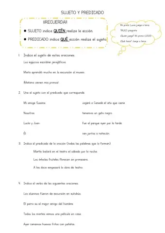 Sujeto y predicado