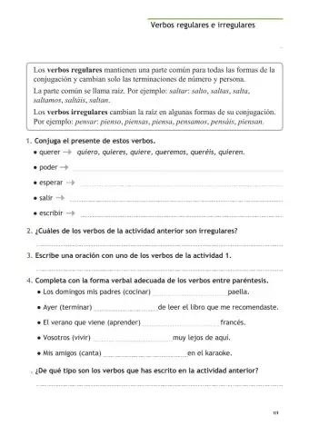 Verbos regulares e irregualres