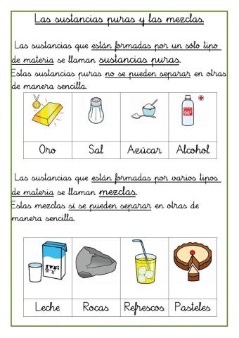 Sustancias puras y mezclas