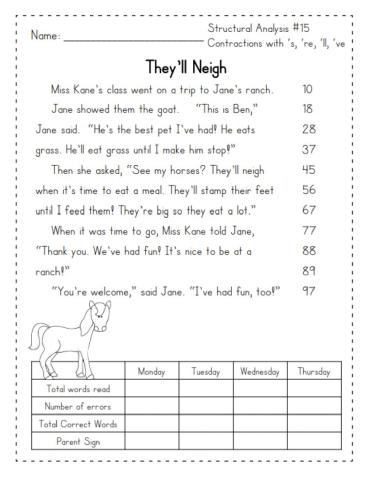Guided Reading Contractions