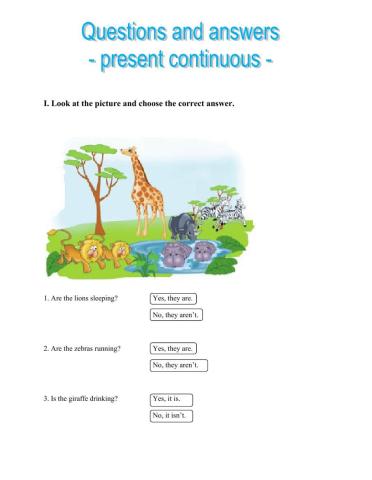 Questions and answers -present continuous-