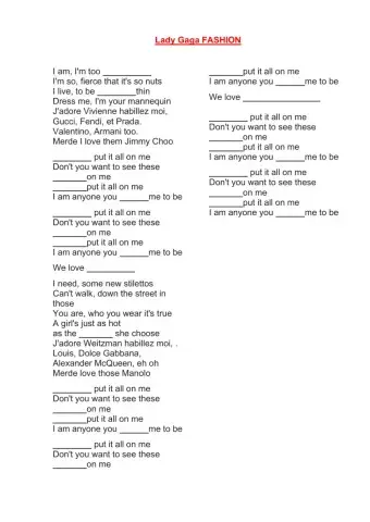 Lady Gaga Fashion song