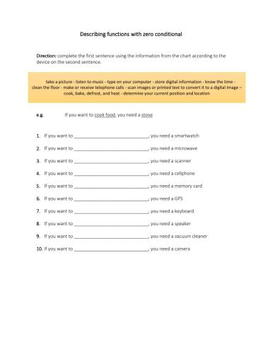 Describing devices using conditional