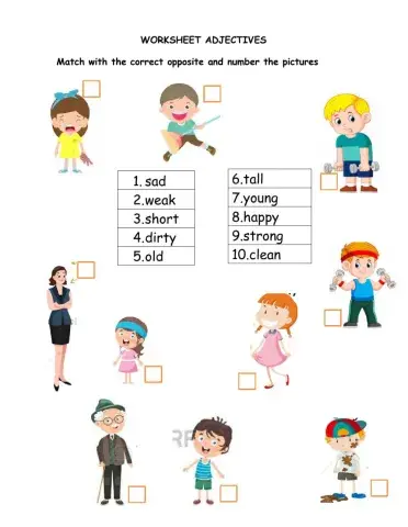 Worksheet Adjectives