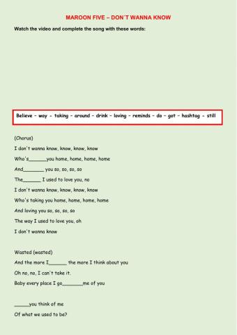 Don-t wanna Know - Maroon Five