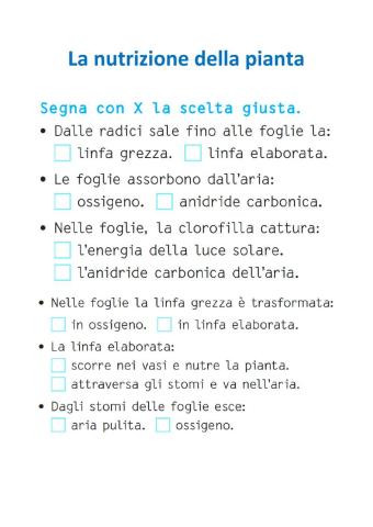 La nutrizione delle piante