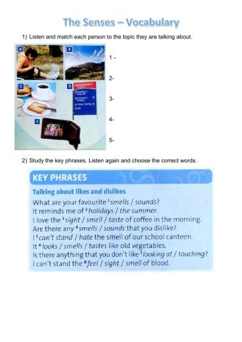Vocabulary and listening - The Senses