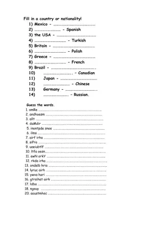Welcome 1 unit 1 word test
