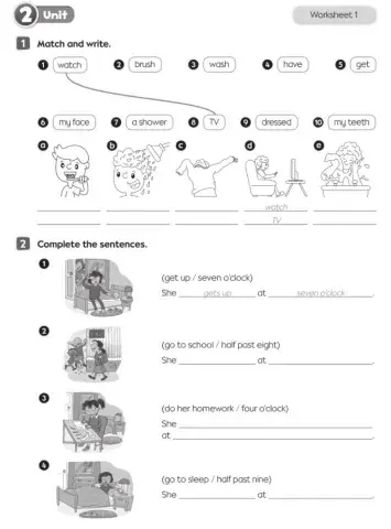 DAILY ROUTINES worksheet