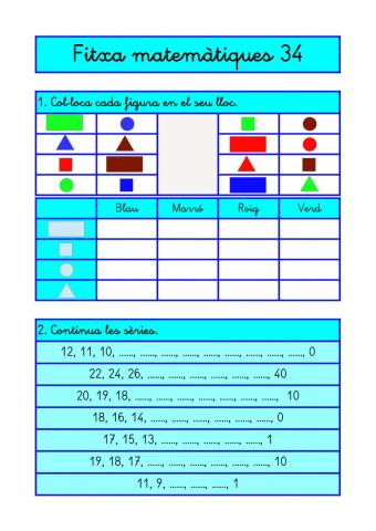 Fitxa de matemàtiques 34