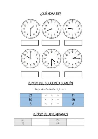 Horas y repaso