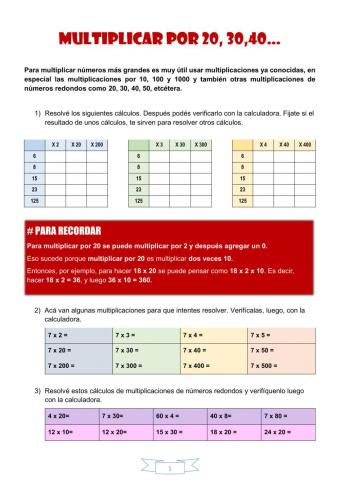 MULTIPLICAR POR 20, 30, 40... 4°