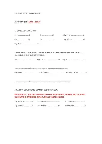 El litro y el centilitro