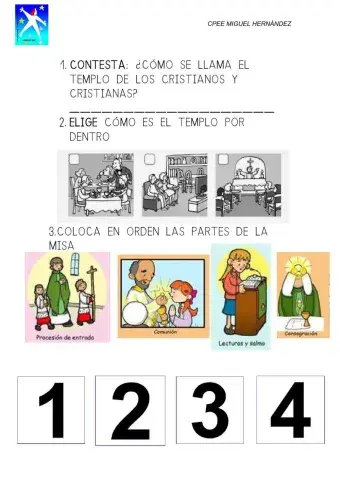 Ficha IGLESIA Y MISA