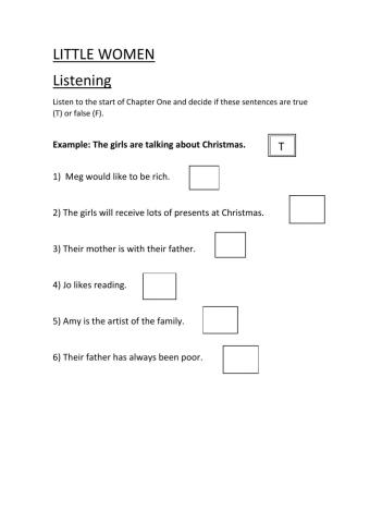 Little Women - Pre reading-