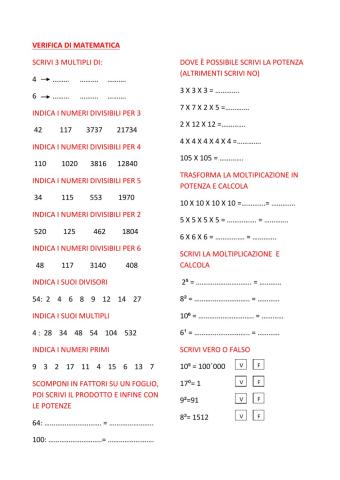 Verifica multipli e divisori