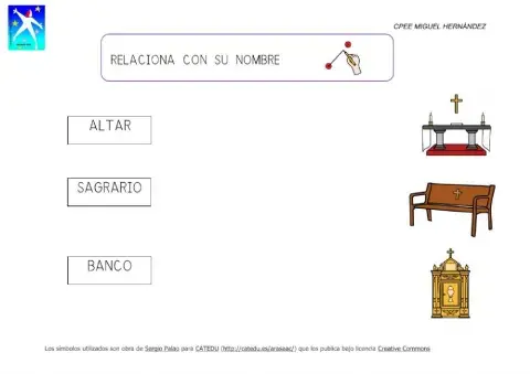 Unir con el nombre. iglesia