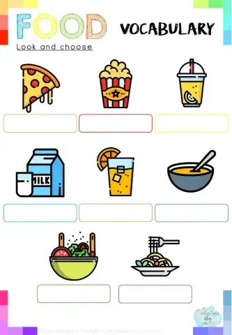 Look and choose: Vocabulary food