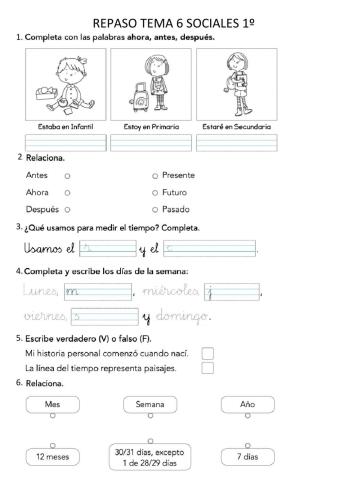 Repaso tema 6 sociales 1º
