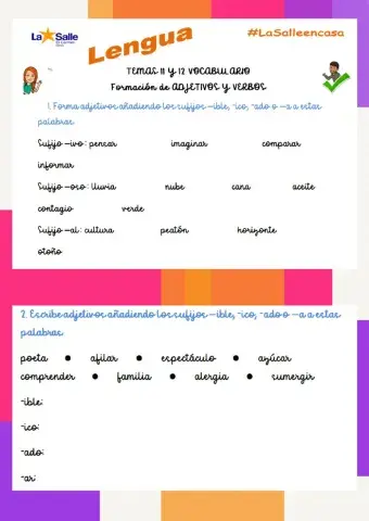 Vocabulario Temas 11 y 12