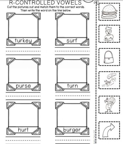 R controlled picture word match 5 ur