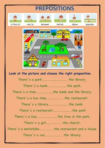 Prepositions of place